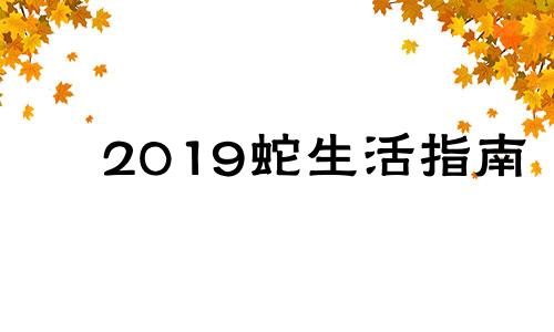 2019蛇生活指南