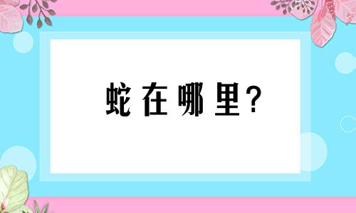 蛇在哪里?