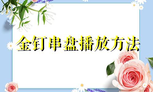 金钉串盘播放方法