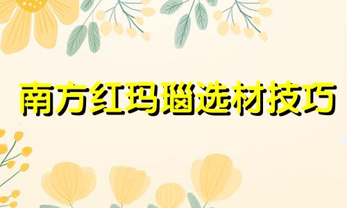南方红玛瑙选材技巧