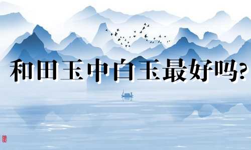 和田玉中白玉最好吗?