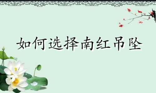 如何选择南红吊坠