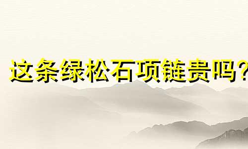 这条绿松石项链贵吗?