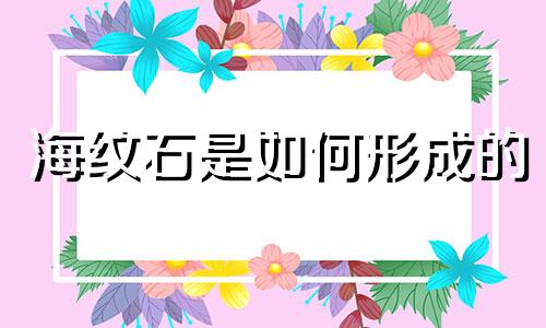 海纹石是如何形成的