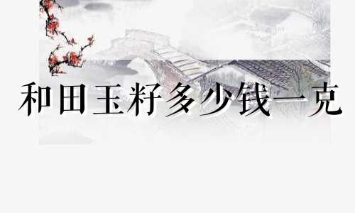 和田玉籽多少钱一克