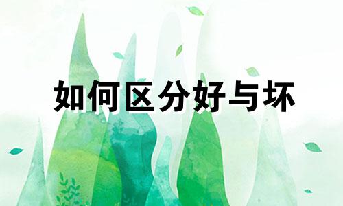 如何区分好与坏