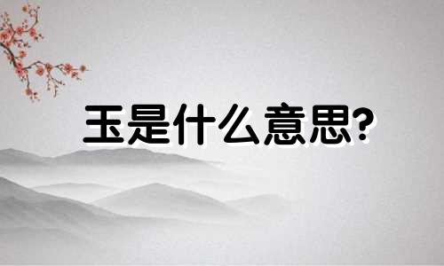 玉是什么意思?
