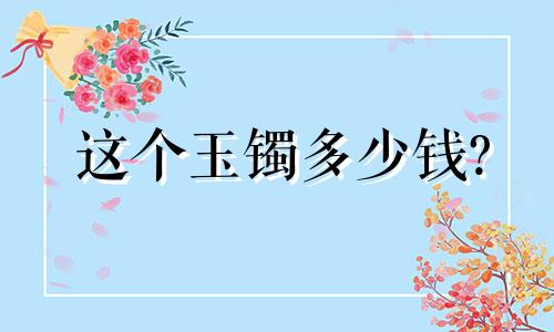 这个玉镯多少钱?