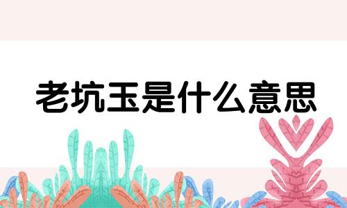 老坑玉是什么意思