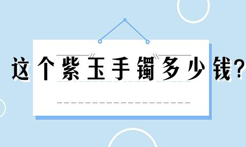 这个紫玉手镯多少钱?