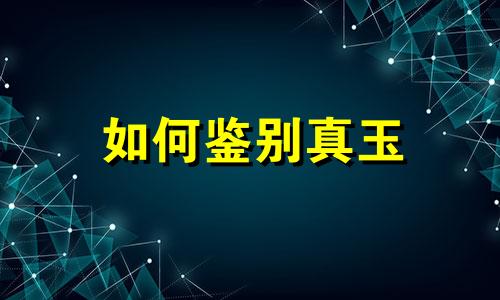 如何鉴别真玉