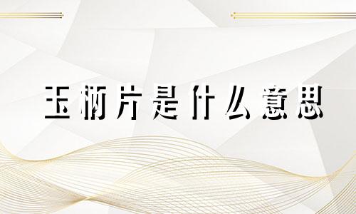 玉柄片是什么意思