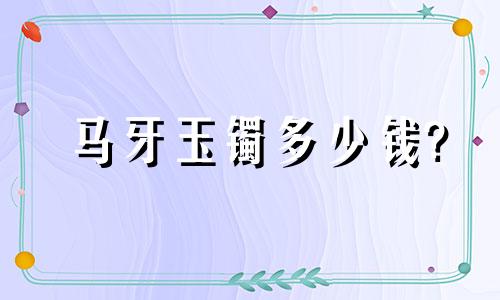 马牙玉镯多少钱?