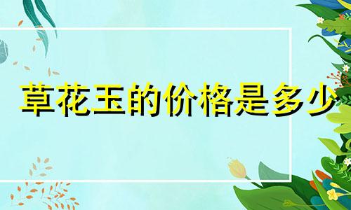 草花玉的价格是多少