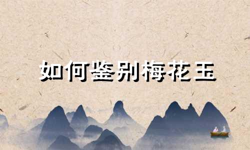 如何鉴别梅花玉