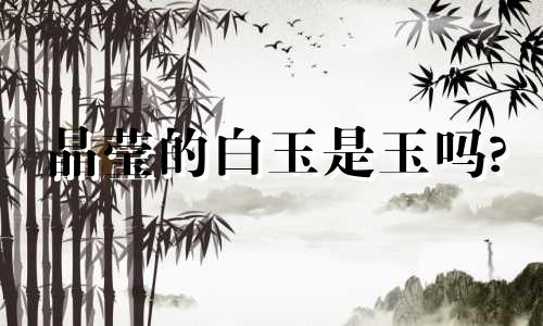 晶莹的白玉是玉吗?