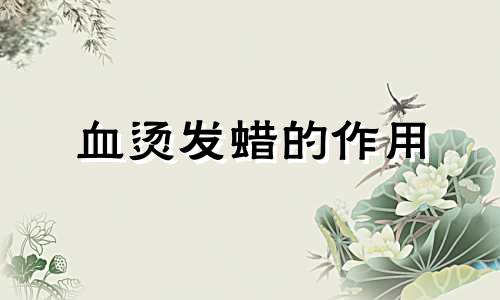 血烫发蜡的作用