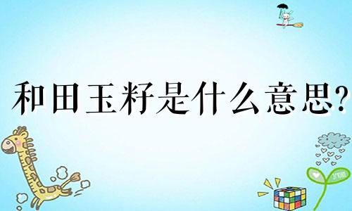 和田玉籽是什么意思?