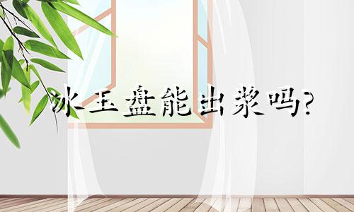 冰玉盘能出浆吗?