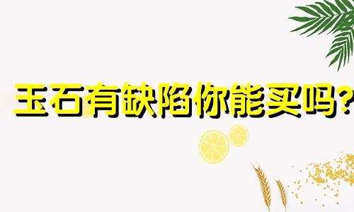 玉石有缺陷你能买吗?