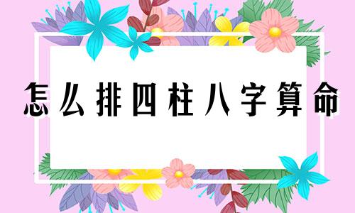 怎么排四柱八字算命 四柱八字如何看,四柱八字排盘怎么看