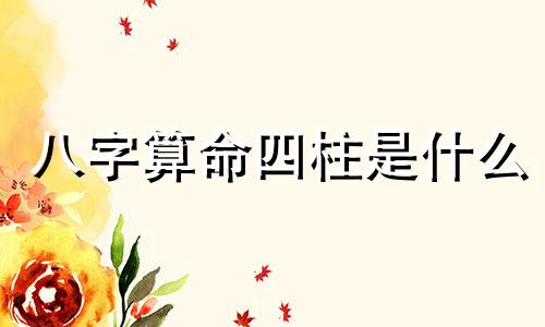 八字算命四柱是什么 人们算命中的 四柱 指的是什么呢
