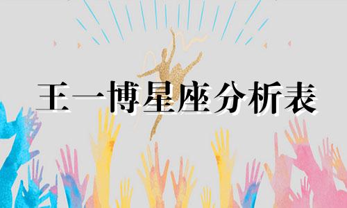 王一博星座分析表 王一博的星座是什么