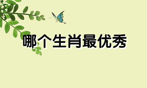 哪个生肖最优秀