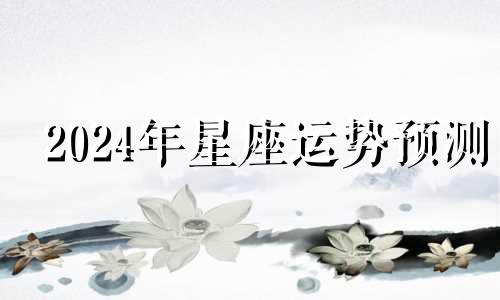 2024年星座运势预测