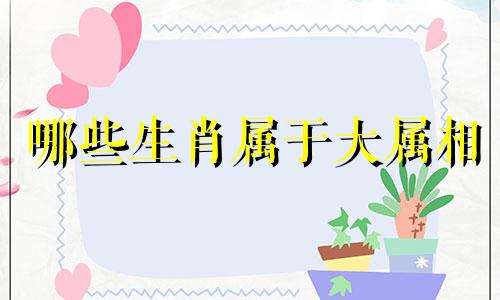 哪些生肖属于大属相 十二生肖中哪几个是大属相