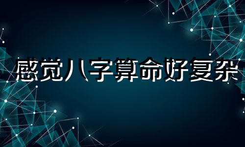感觉八字算命好复杂 生辰八字怎么算最好能举例说明一下