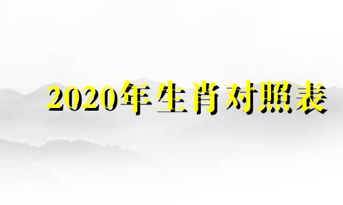 2020年生肖对照表 年份与属相对应表，十二生肖顺序年份对照