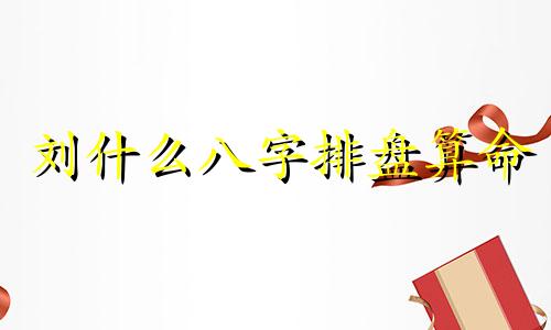 刘什么八字排盘算命 名字五行八字查询