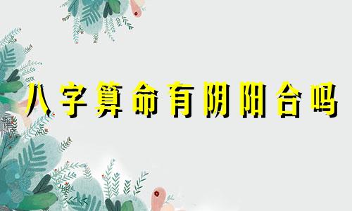 八字算命有阴阳合吗 两个人八字合不合怎么看