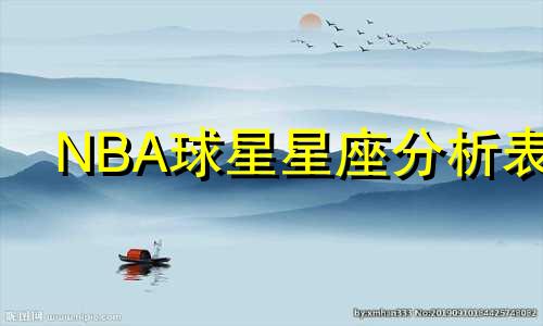 NBA球星星座分析表 十二星座的性格可以由哪些威尔士球员代表