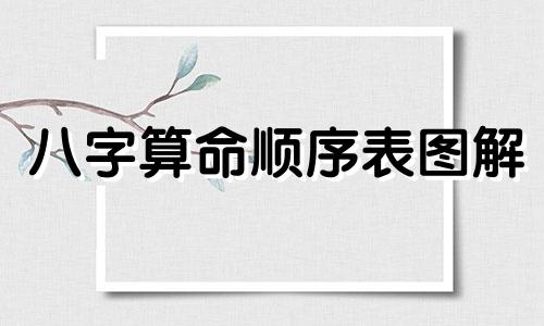 八字算命顺序表图解 人的八字怎么算