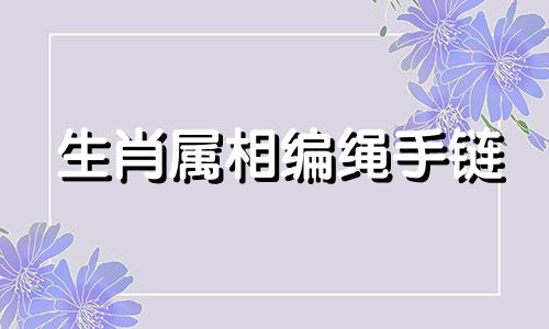 生肖属相编绳手链 编手链怎么编