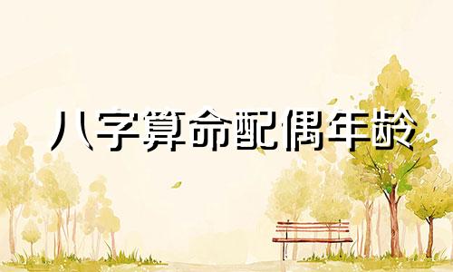 八字算命配偶年龄 生辰八字算结婚年龄
