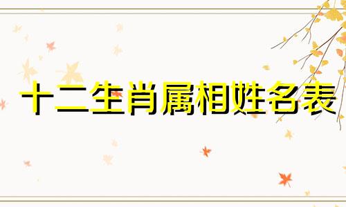 十二生肖属相姓名表 12生肖属相表,属相列表