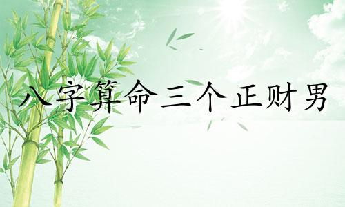 八字算命三个正财男 男人命中占三个正财