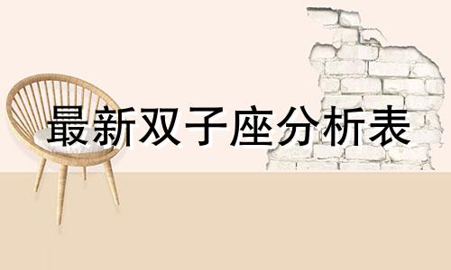 最新双子座分析表 详尽介绍双子座