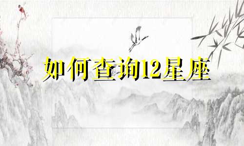 如何查询12星座