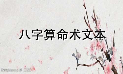 八字算命术文本 生辰八字算命方法