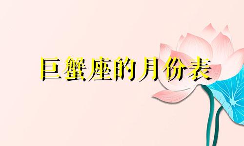 巨蟹座的月份表 十二星座对应的月份表