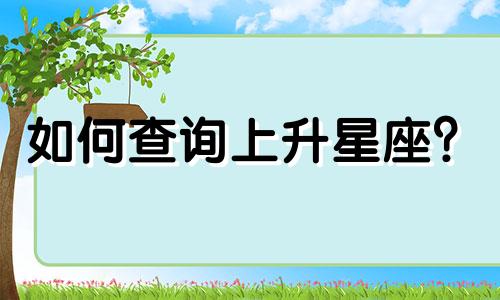 如何查询上升星座?