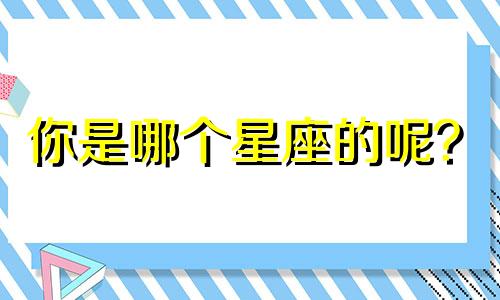 你是哪个星座的呢? 不像星座,什么星座