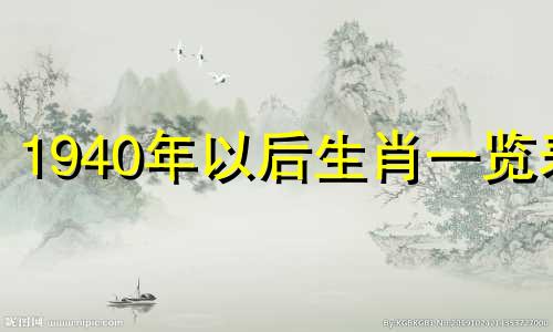 1940年以后生肖一览表 按年份划分的生肖属相